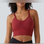 Halara  Seamless Low Support Ruched Double Straps Backless Crisscross SportsBra,S Photo 0