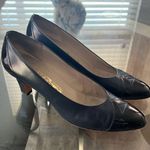 Salvatore Ferragamo  Leather Block Heel Shoes, (Made in Italy) Size 10 Photo 1