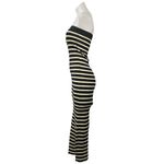 J.Crew Cyan Black White Striped Strapless Maxi Bodycon Sweater Tube Dress Size S Photo 1