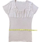 Womens Empire Waist Fairy Beaded Knit Top Ginger Beige Color, Size Small Korean Photo 11