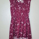 LC Lauren Conrad 𝅺Lauren Conrad LC medium burgundy cream paisley print midi dress Photo 3