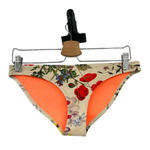 Triangl Neoprene Floral Print Bikini Bottom Tan‎ Beige Red Multi Size Medium Tan Photo 0