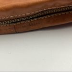 Fossil Brown Leather Stitched Adjustable Strap Paisley Lined Shoulder Bag Photo 4