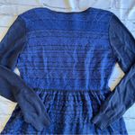 Motherhood  Maternity Black + Blue Knit Fair Isle Dress Medium Long Sleeve EUC Photo 9