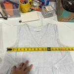 Lucky Brand Blue Stripe 100% Linen Tiered Shift Dress Womens Size Medium Photo 5