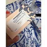 Ro's Garden Aries Blue and Orange Print Shirt NWT Sz. S White Photo 4