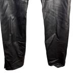Dana Buchman  Genuine Leather Pants Black Side & Ankles Zipper 4 Straight Leg Photo 2