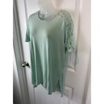 Zenana Premium  Women's Mint Green Lace Sleeve Tunic Top Size S Photo 1