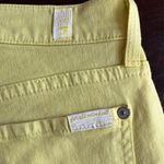 7 For All Mankind Banana Yellow 5-Pocket Stretch Skinny Jeans, Women's Size 28 Photo 5