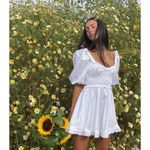 For Love & Lemons  Jackson Mini Dress in Ivory X-Small New Womens Poplin Photo 3