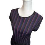 Marine layer Penny Lurex Pleated Midi Dress Women’s Size Medium Black Tie Waist Photo 10