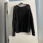 EXPRESS BLACK SWEATER WITH GOLD DECORATIVE STUDS ON THE SHOULDERS Photo 3