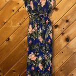 J for Justify Blue flower maxi dress with built in shorts romper Photo 6
