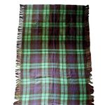 Hector Russell Scotland Wool Green Blue Tartan Plaid Blanket Scarf Fringe Photo 7