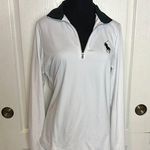 POLO GOLF WHITE & NAVY QUARTER ZIP PULLOVER TENNIS COUNTRY CLUB Size L Photo 0