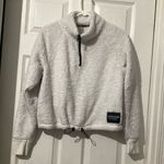 Calvin Klein Performance Fleece Cropped 1/4 Zip Women’s Size Medium White/Black Photo 0