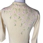 50s / 60s Barbara Lee Furbiend Angora Wool Embroidered Daisy Sweater S Photo 3