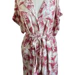Torrid  Shaded Palms Mini Rayon Slub Button Front Collared Dress Rose Size XL Photo 2