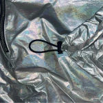 PINK - Victoria's Secret Victoria Secret Pink Metallic Track Anorak 1/4 Zip Jacket Hoodie NEW Photo 3