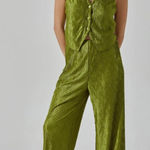 ASTR the Label Plissé Wide Leg Pants Size XL Green Photo 0