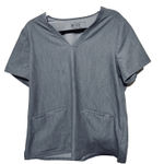 FIGS  Grey Scrub Top Womens sz L Gray Nurse Medical Comfort PO# 2453 Photo 0
