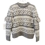 Love Shack Fancy Alpaca Wool Heart Fringe Sleeve Sweater Preppy Knit Photo 0