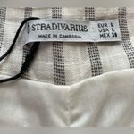 Stradivarius NWT Linen Look Wrap Detail Rustic Stripe Mini Skort Skirt Large Photo 5