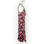 Tularosa  Santorini Maxi Dress Women's Med Black Pink Floral Sleeveless Halter Photo 5