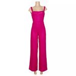 SALONI Rachel Linen Jumpsuit, Bright Berry, 2 (US) Pink Photo 5