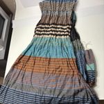 Multicolor Striped Scarf Artsy Boho Fringe Retro Beach Y2K Lightweight Preppy Photo 3