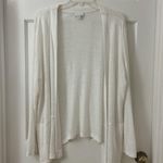 J.Jill Love Linen Flowy White 100% Linen Open Lightweight Pockets Cardigan Sz XL Photo 0