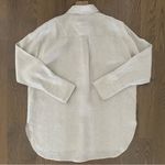 Banana Republic 100% Linen Button Front French Cuff Shirt in Beige Tan Medium Photo 6