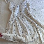 Linen cotton milkmaid mini dress White Photo 6