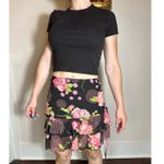 My Michelle Vintage Black Floral Asymmetrical Mini Skirt Size Small Photo 4