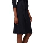 KINLY Womens Black Jersey Long Sleeve Tie Knot Waist Midi Dress Size Extra Large Photo 1