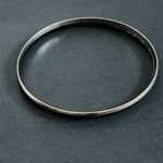 Set of‎ 2 women’s vintage dainty silver/black bangle bracelets one size Silver Photo 5
