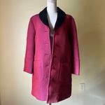 Givenchy Vintage  Boutiques Fuchsia Quilted Coat Velvet Collar Japan Sz 38‎ Photo 10