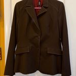 Laundry by Shelli Segal BROWN JACKET TAN PIPING AROUND SEAMS/POCKETS/NECKLINE Photo 0