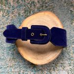 Vintage blue velvet thick waist belt, size small Photo 0