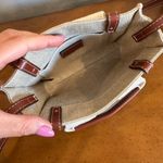 Chloé Chloe Mini Woody Tote White & Brown Linen Canvas Pre-Owned | Retail $880 Photo 6