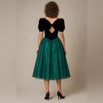 Gunne Sax Vintage 80s  Black Velvet Green‎ Lace Full Skirt Prom Gown Party Dress Photo 1