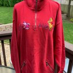 Disney Vintage  Store Winnie The Pooh & Piglet Red Sweatshirt Top Shirt Size L Photo 0