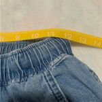 Disney  size medium High Waist Blue Denim Shorts Floral Mushroom tinkerbell pull Photo 7