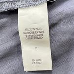 Lucky Brand Floral Button Front Blouse Womens 3X Gray Viscose Long Sleeve Photo 4