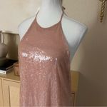 ZARA NWOT Sequin Long Open Back Halter Dress Size Medium Photo 4