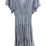 Petal and Pup Barker Light Blue Midi Dress tiered chambray flutter sleeve M flirty Photo 0