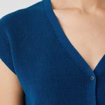 Eileen Fisher  Peruvian Organic Cotton Crepe Vest Size L Photo 3