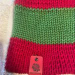 Handmade  Red and Green Knit Beanie Photo 1
