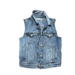 Madewell  Women's XS Blue Denim Jean Vest Cropped Casual Sleeveless Photo 3