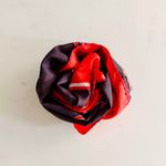 Vintage Silken Square Scarf, Autumnal Falling Leaf Print (Red & Brown) Red Photo 14